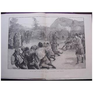 'The Royal Family In The Highlands: The Tug Of War - Balmoral Against Abergeldie' - Illustrated London News Oct. 29 1881
