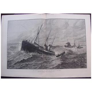 'Loss Of The CLAN MACDUFF: Boat From The UPUPA Going To The Rescue' - Illustrated London News Nov. 5 1881