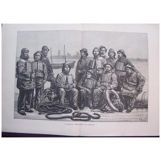 'A Life Boat Crew Ready For Service' - Illustrated London News Nov. 5 1881