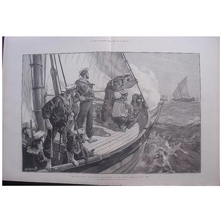 'The East African Slave Trade: Steam-Pinnace of H.M.S. LONDON Chasing A Slave Dhow' - Illustrated London News Dec.17 1881