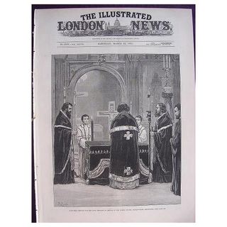 'Memorial Service For The Late Emperor Of Russian The Greek Church, Moscow Road, Bayswater' Illustrated London News March 26 1881