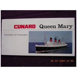 Cunard Liner Queen Mary Passenger Information Booklet 1967