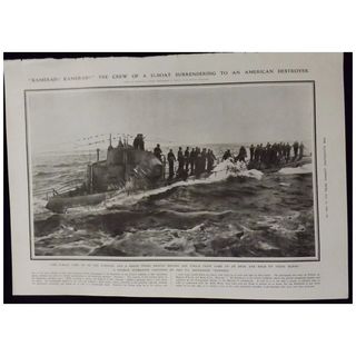 WWI - German U-BOAT Surrenders - Illustrated London News 1918