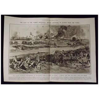 WWI - British Artillery in Action at Albert - London Illustrated News 1918
