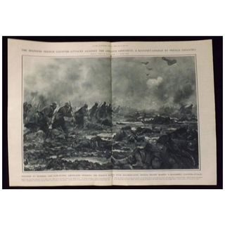 WWI - French Counter Attacks Western Front -Illustrated London News 1918