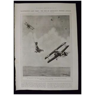 WWI - Von Richtofen's Last Fight (The Red Baron)- London Illustrated News 1918