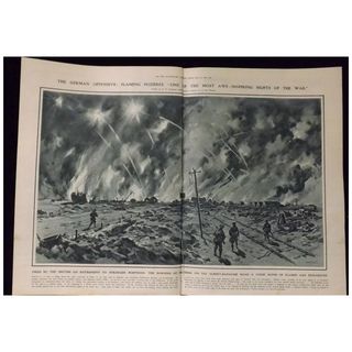 WWI 'The German Offensive at Pozieres -Illustrated London News 1918