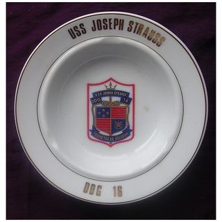 'U.S.S. Joseph Strauss DDG 16' Vintage Souvenir Ashtray