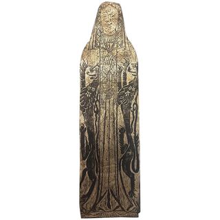 A large Brass Rubbing of a Norman Lady