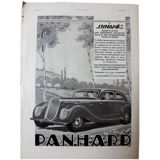 PANHARD Art Deco Advertisement from the French Magazine L' Illustration 1937