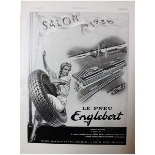 L'IIlustration French Magazine Original ENGLEBERT TYRES 1937 Advertisement