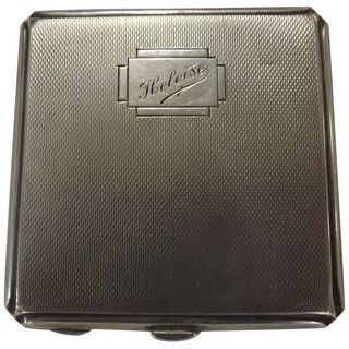 Ladies Sterling Silver Art Deco Powder Compact
