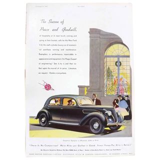 Art Deco 'FORD V-8' Advertisement - The Sphere 1936