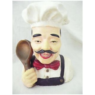 French Chef Plaster Bust Figure Circa 1940's