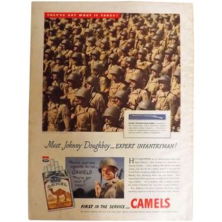 CAMEL Cigarettes 1944 Original WW11 Era Full Page Advertisment