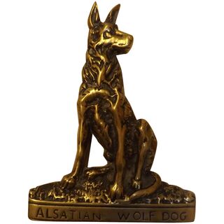 Alsatian Wolf Dog Brass Door Knocker