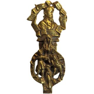 Old English Souvenir Door Knocker for Charles Dickens - Early 1900's
