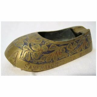TWA Airlines 'Indian' Brass Slipper 'Bombay to San Francisco'