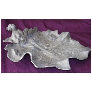 Art Nouveau Pewter Card Dish Circa 1890