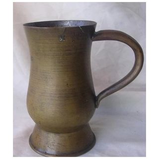 Victorian Half Pint Scottish Tankard - Brass Over Copper