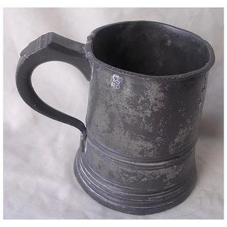 Victorian James Yates Pewter Tankard 'WHARF HOTEL'