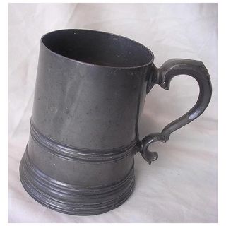 Victorian Glass Bottom Cylinder Shaped Tankard Circa 1830 -1860
