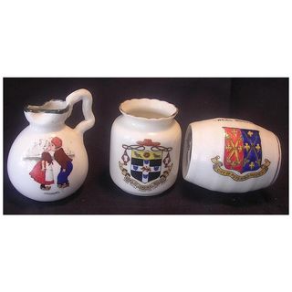 CRESTED WARE Miniatures - Collectors Selection Of Three Vintage Pieces