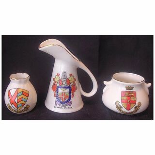 CRESTED WARE Miniatures - Collectors Selection Of Three Vintage Pieces