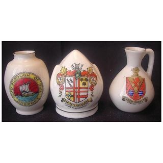CRESTED WARE Miniatures - Collectors Selection Of Three Vintage Pieces