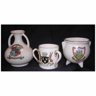 Crested Ware Miniatures - Collectors Selection Of Three Vintage Pieces