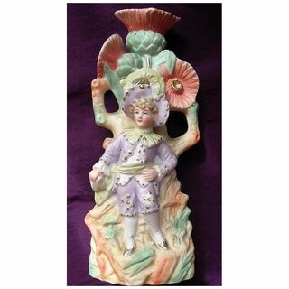 German Bisque Porcelain Candle Holder Circa Late 1800's-1900