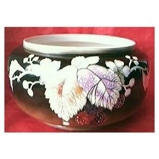 Victorian Hand Painted & Embossed Porcelain Jardiniere
