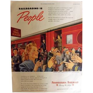 Pennsylvania Railroad 1945 Original Full Page Advertisement