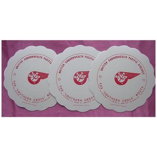 Set of 3 Vintage BCPA Airline Drinks Coasters