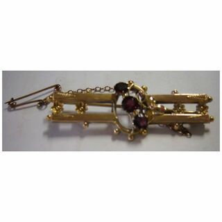 Edwardian 9 Carat Gold Brooch with Garnets