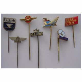 Vintage European Airline Lapel Pin Badges