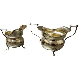 Arts & Crafts Sterling Silver Sugar & Creamer -1906