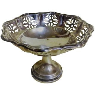 ENGLISH Sterling Silver Pierced Bon Bon Dish - 1929