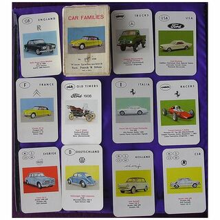 Vintage 1950's Austrian Playing Cards 'Car Families'