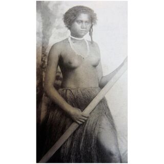 Fijian Fisher Girl - Photograhic Postcard