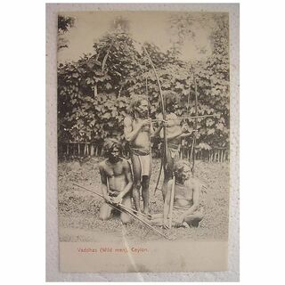 Vintage Ceylon Postcard 'VADDHAS' (Wild Men).
