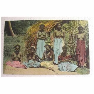 RARE Vintage FIJI 'Native Belles' Postcard Circa Early 1900's