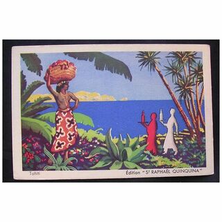 Fabulous Old Advertising Postcard for St. Raphael Quinquina.