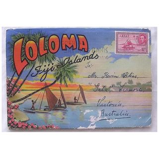 1930'S Postcard Fold Out 'LOLOMA Fiji Islands'