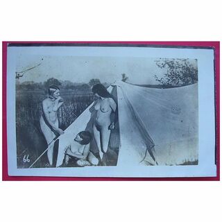 Vintage Nude Nature Lovers French Postcard With Lesbian Overtones