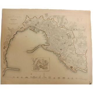 Antique Map of GENOA - Dated 1834