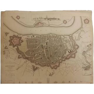 Antique Map of ANTWERP - Dated 1832