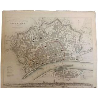 Antique Map of FRANKFORT -Dated 1837