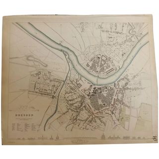 Antique Map of DRESDEN - Dated 1833