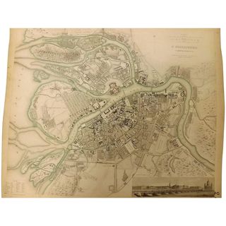An Original Atlas Map of St. PETERSBURG Circa 1834 Published By 